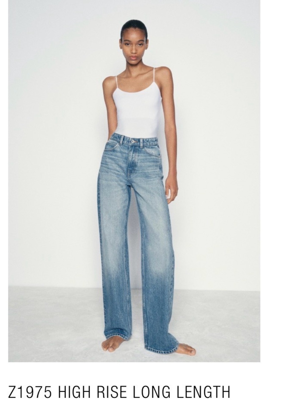 Zara Light Blue High-Rise Wide Leg Jeans